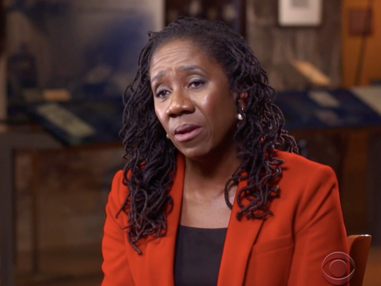 Sherrilyn Ifill on the 60 minutes set