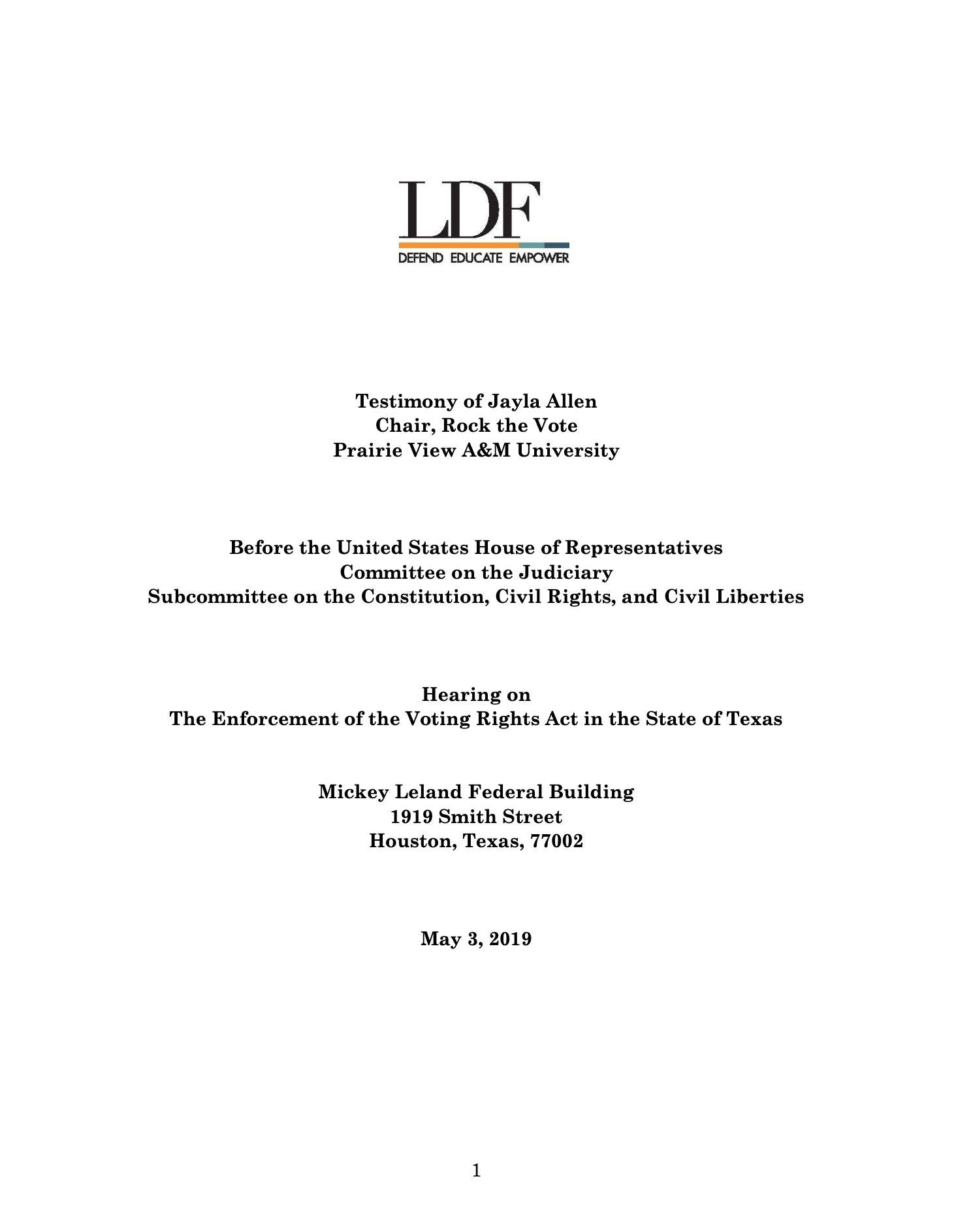 Image of testimony document