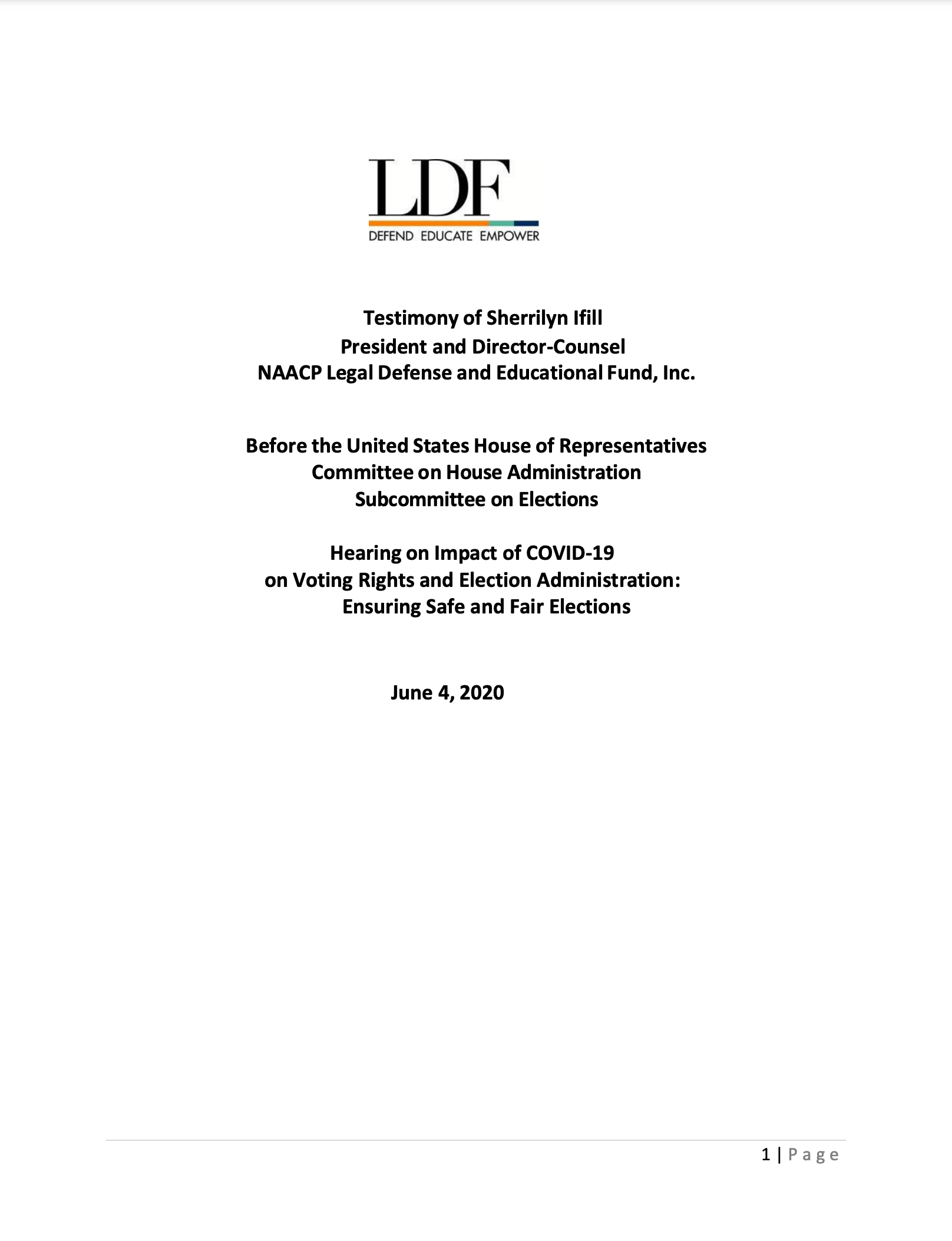 Sherrilyn Ifill testimony