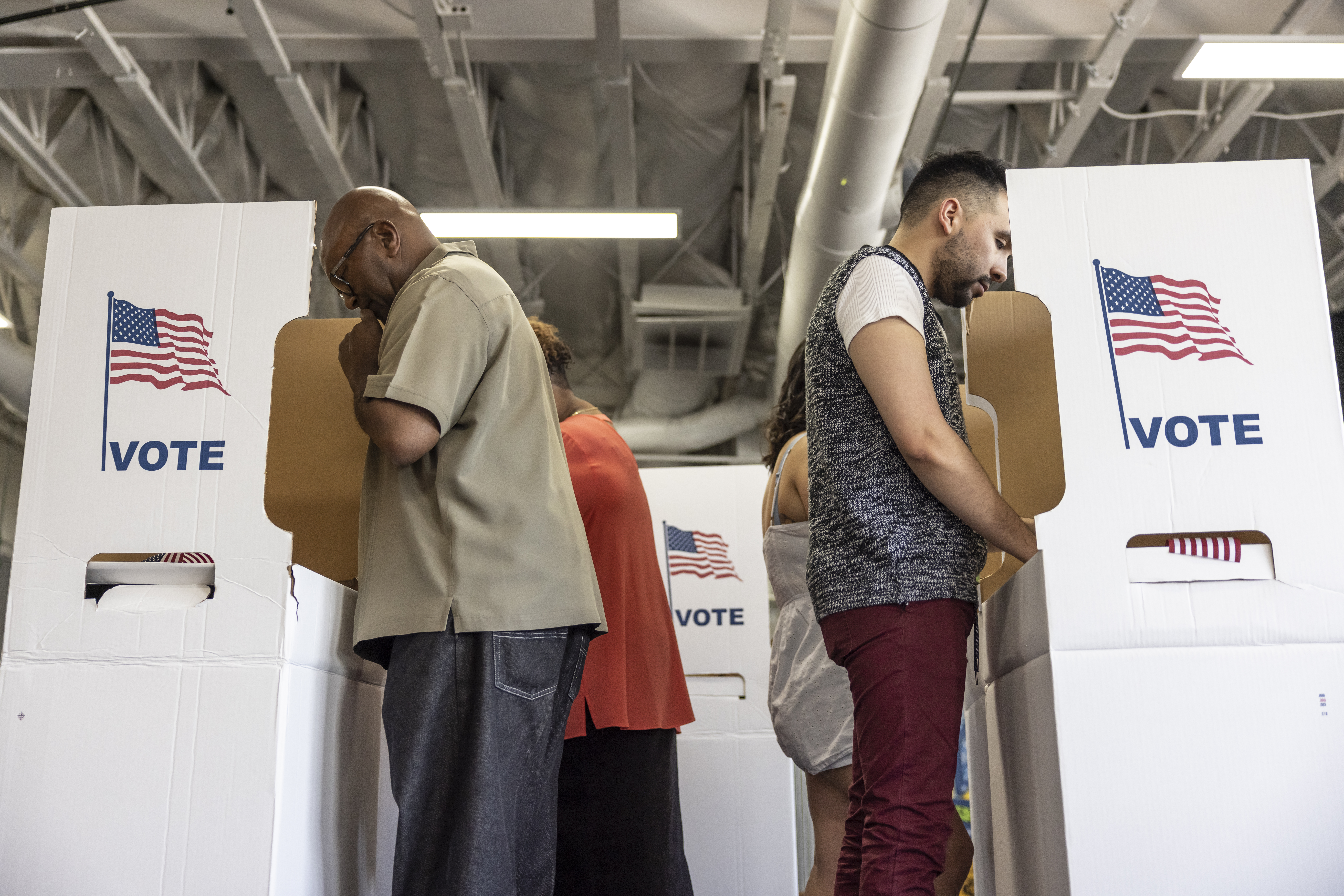 Four people voting 