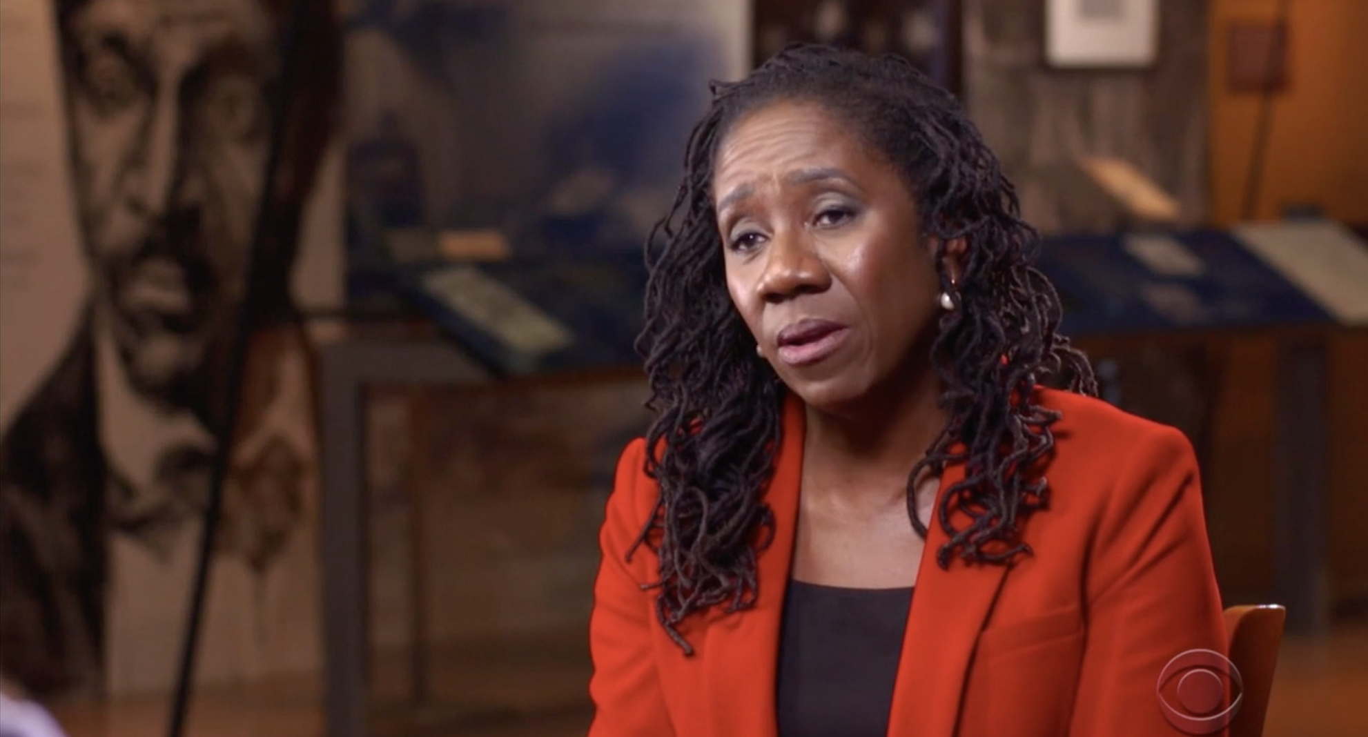 Sherrilyn Ifill on the 60 minutes set